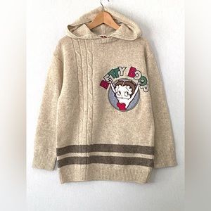 Rare Vintage Japanese Betty Boop Wool Hoodie Sweater